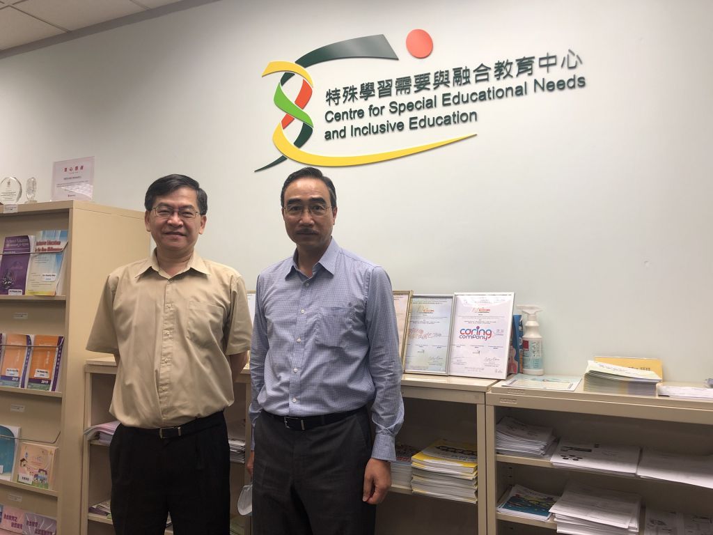 教大賽馬會特教青年學苑總監冼權鋒（左)及校長蘇建群指，SEN生離開中學校園，仍然有持續教育的需要。